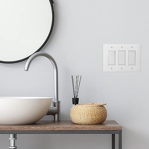 Miniatura 120 de Questech Cubiertas de tomacorrientes, placas de pared dúplex individuales, placas de interruptor de 1 banda, tamaño estándar, cubiertas de toma