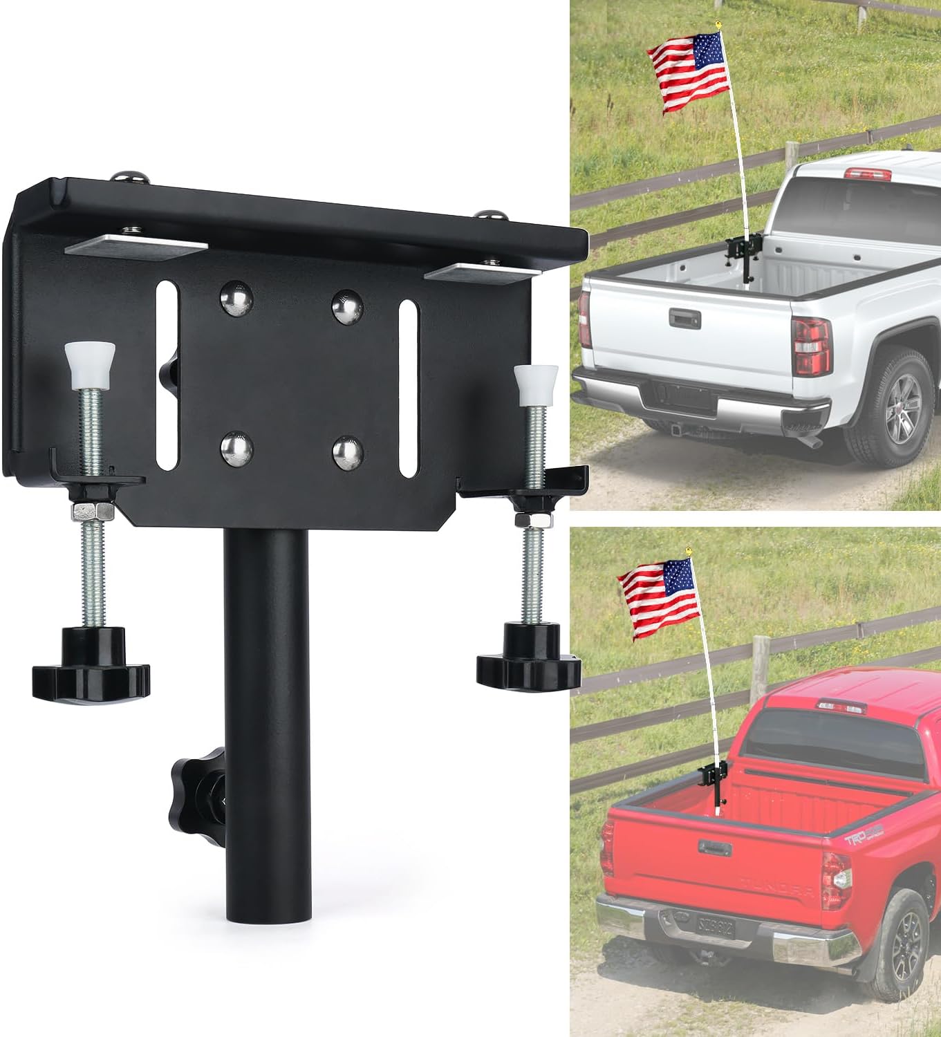 Lupar Heavy Duty Truck Flag Pole Mount, No Drilling