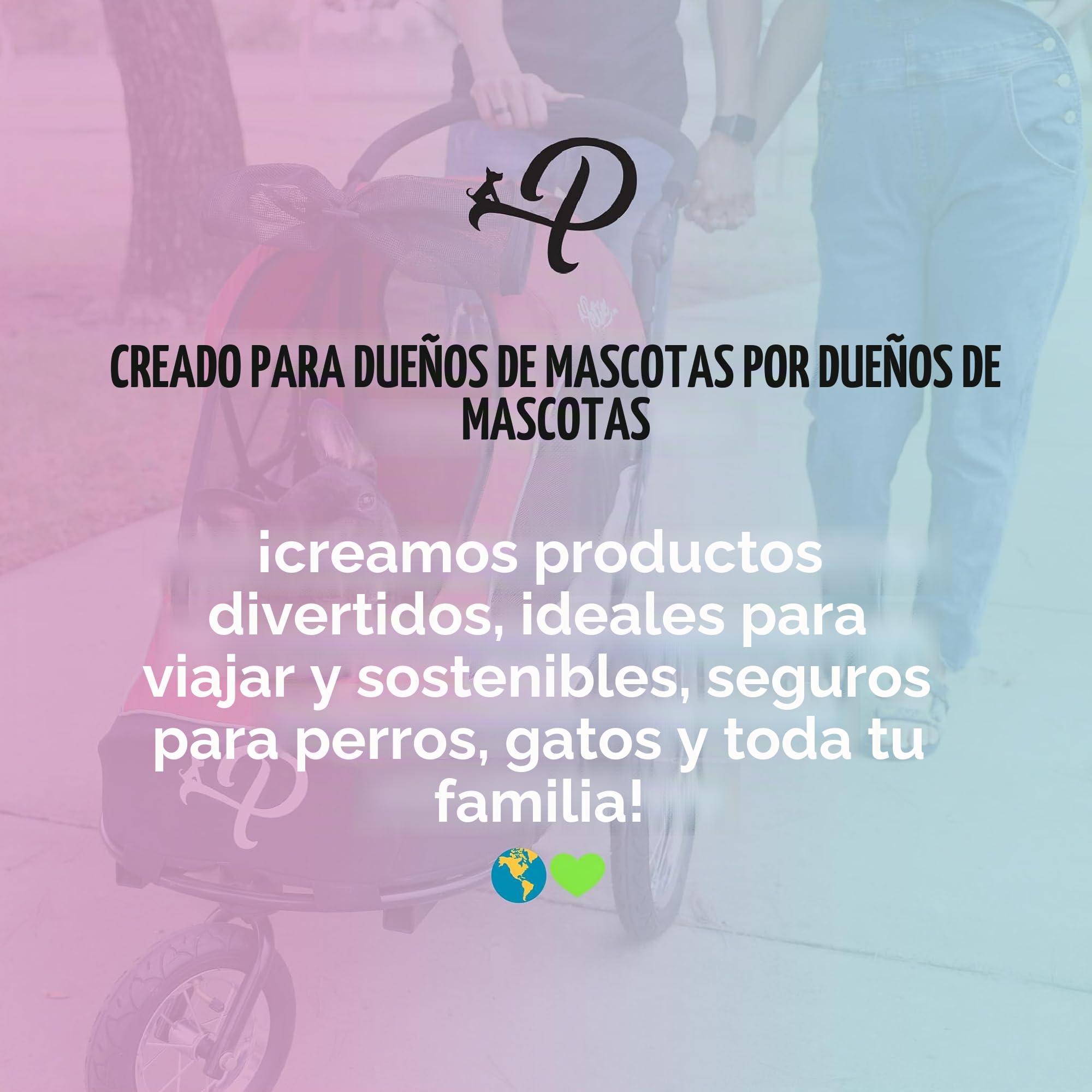 Petique Breeze Remolque para Bicicleta y Carrito de Mascotas | Se Pliega con Una Mano | Colchón, Freno Doble, Ruedas Aire 16"/8.5", Adaptador Bicicleta, Reflectores, 30kg Carga
