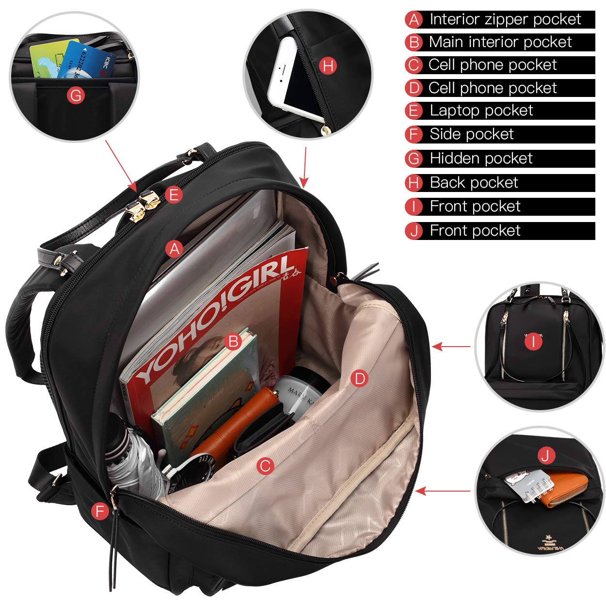 Wolfrealm Laptop Backpacks for Women 