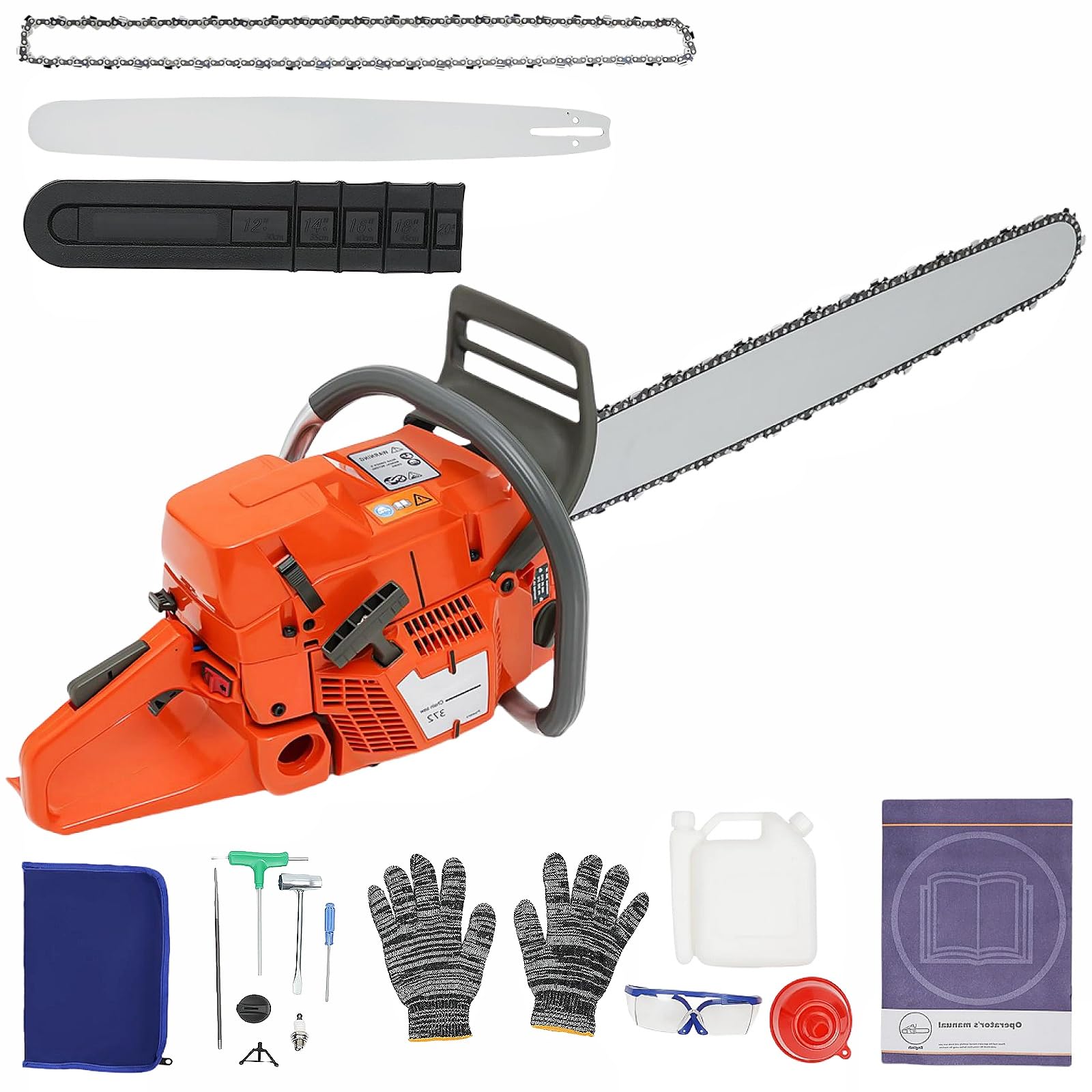 Benzynowa piła łańcuchowa 28 cali, spalinowa piła spalinowa 3,9 kW 71 cm³, ręczna piła łańcuchowa o średnicy cięcia 71 cm, przenośna piła łańcuchowa do prac ogrodowych, cięcia drewna