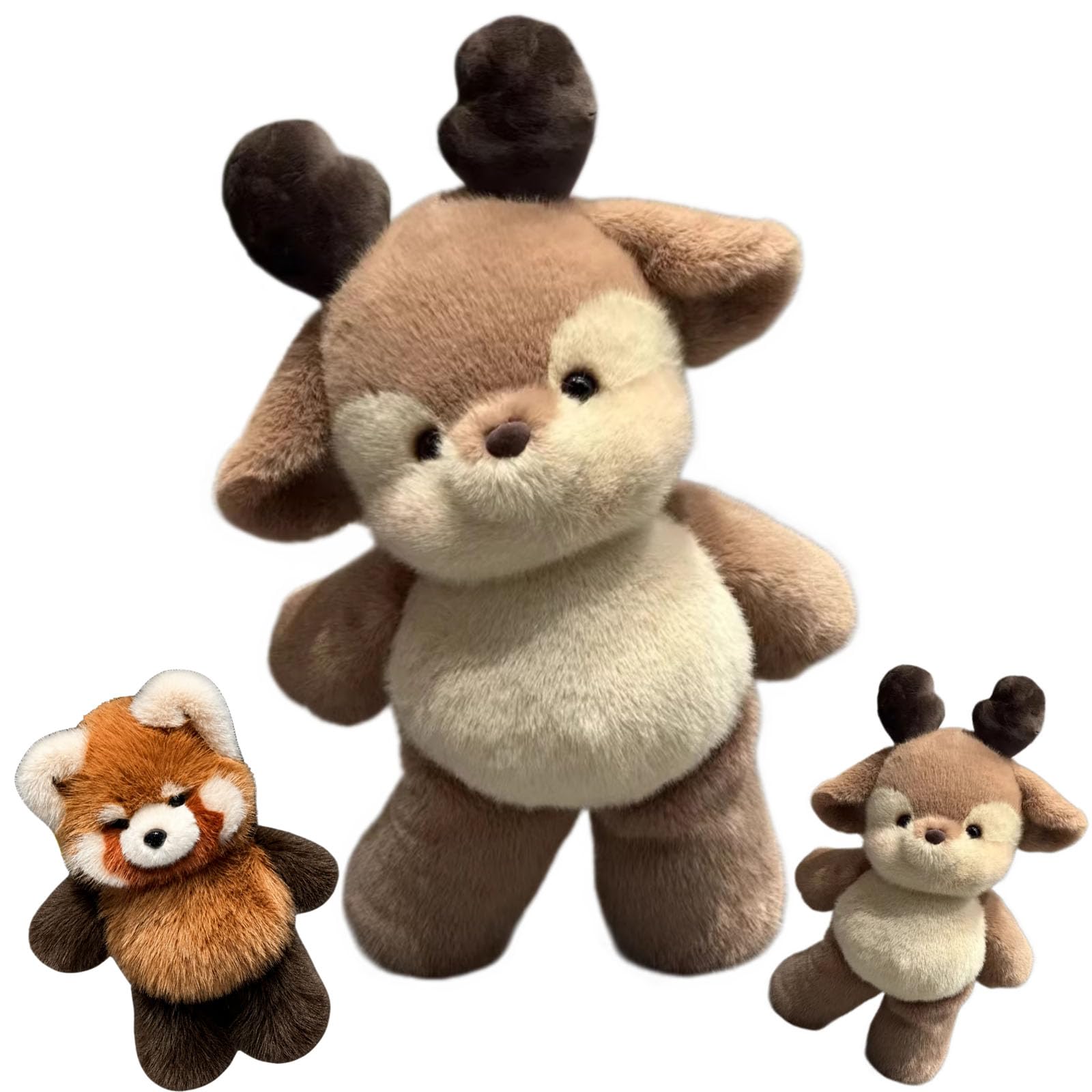 Running Plushies Red Panda & Highland Cow - 17.7" Running Stuffed Animals with Moving Legs, Interactive Moving Plush Toys for Stress Relief for Kids Adults, Christmas Birthday (Deer)