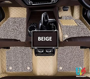 Urbanlifestylers 7D Economy Custom Fitted Car Mats Made for Land Rover Range Rover Evoque - (Beige)