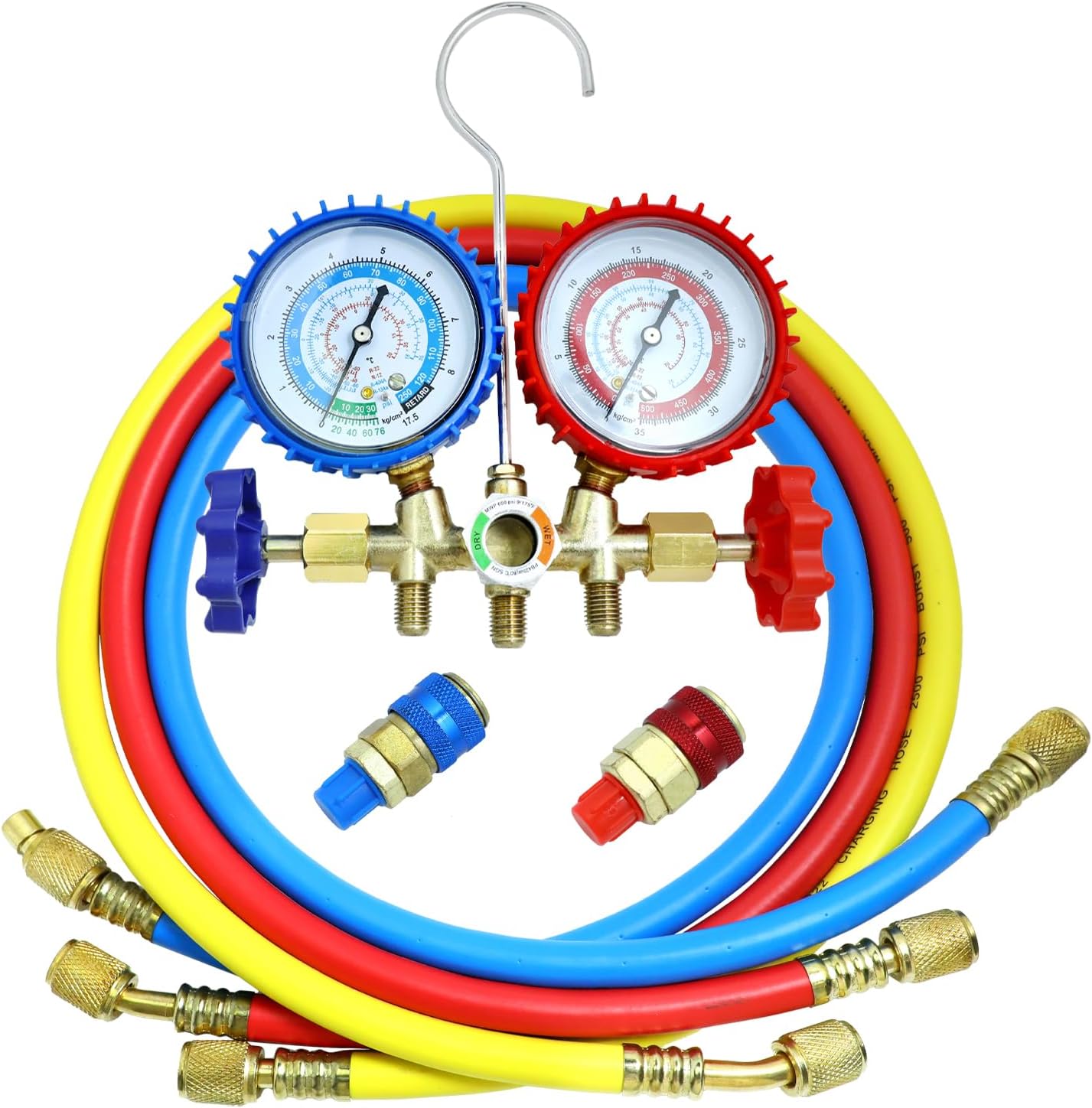 Juego de Manómetros para AC R134A,R12,R22,R502,R410 con Bomba de Vacío