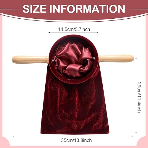 Miniatura 3 de Tioncy Juego de 2 bolsas para ofrendas de diezmos de iglesia con asas de madera, bolsa de colección de iglesia con asas para iglesias suministros de