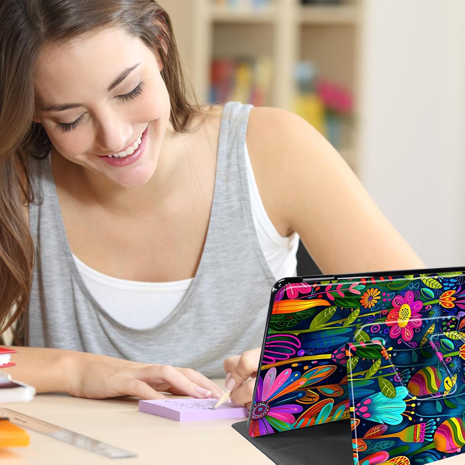 Case for Samsung Galaxy Tab S6 10.5" 2019 (Model SM-T860/T865/T867),360 Degree Rotating Stand Smart Protective Case for Samsung Tab S6 Case,Colorful Flowers