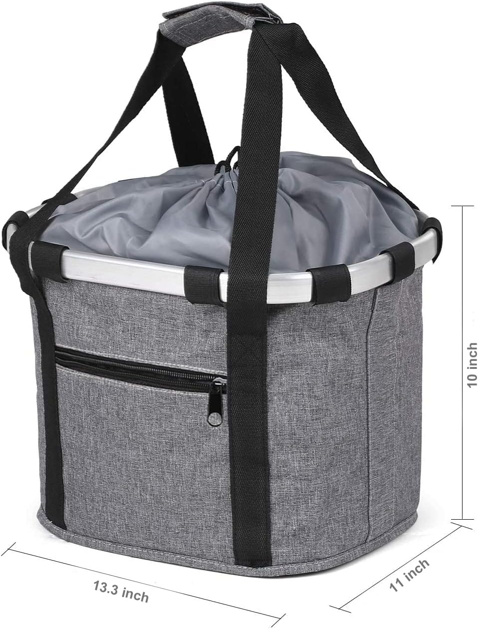 Detachable Bike Basket, Dog Cat Bicycle Handlebar Front Bag Pet Carrier with 5 FT Dog Leash for Cycling, Shopping, Picnic, and Outdoor