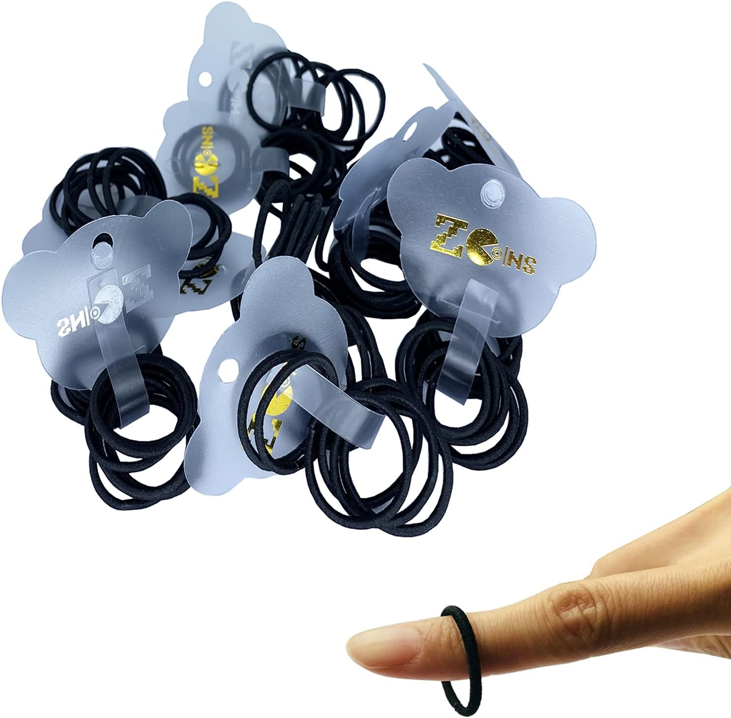 100-Pack Baby Hair Bobbles, Black 1 Inch (2.5cm) Mini Snag-Free Bands & Ties (2mm Thin), Ouchless & Gentle for Toddlers & Fine Hair