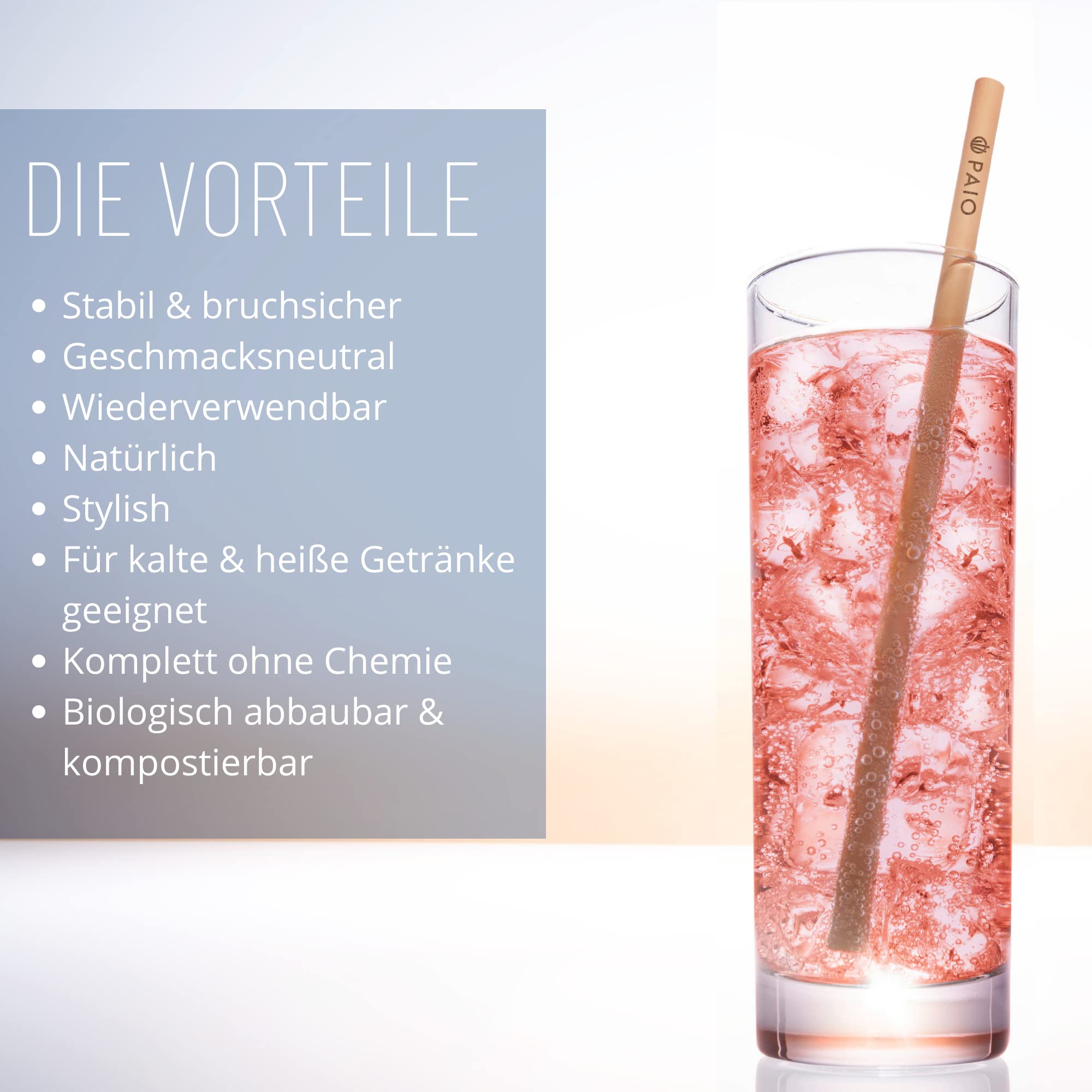 PAIO® Trinkhalme aus Schilf für alle Getränke I XL-Set für Party & Gastro I Alternative Strohhalme ohne Plastik I Wiederverwendbar - Nachhaltig - Umweltfreundlich (Drink: Ø 7mm / Länge 20cm)