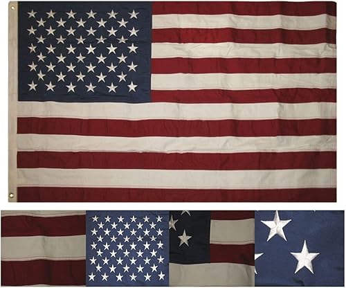 Premium 3x5 Embroidered USA US America 50 100% Cotton 3'x5' 2 Clips