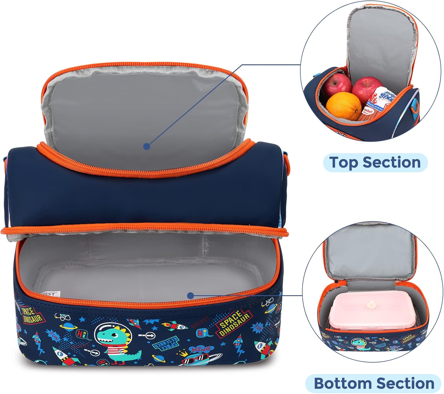 RLGPBON Kids Lunch Bag,Insulated Lunch Box for Girls Boys,Lunch Bag Toddler Teen,School Daycare Cute Travel bags - Image 4