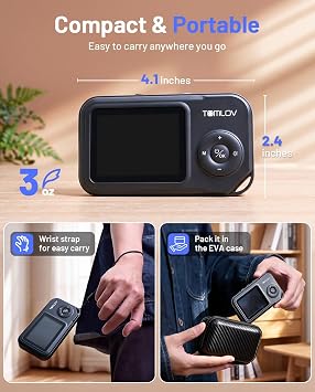 TOMLOV P50 Digital Microscope Handheld: Adjustable Focus Coin Microscope with 2.4 IPS Screen, Trichome Portable Magnifying Glass with Light, Jewelry Loupe for Adults, Windows/Mac Compatible