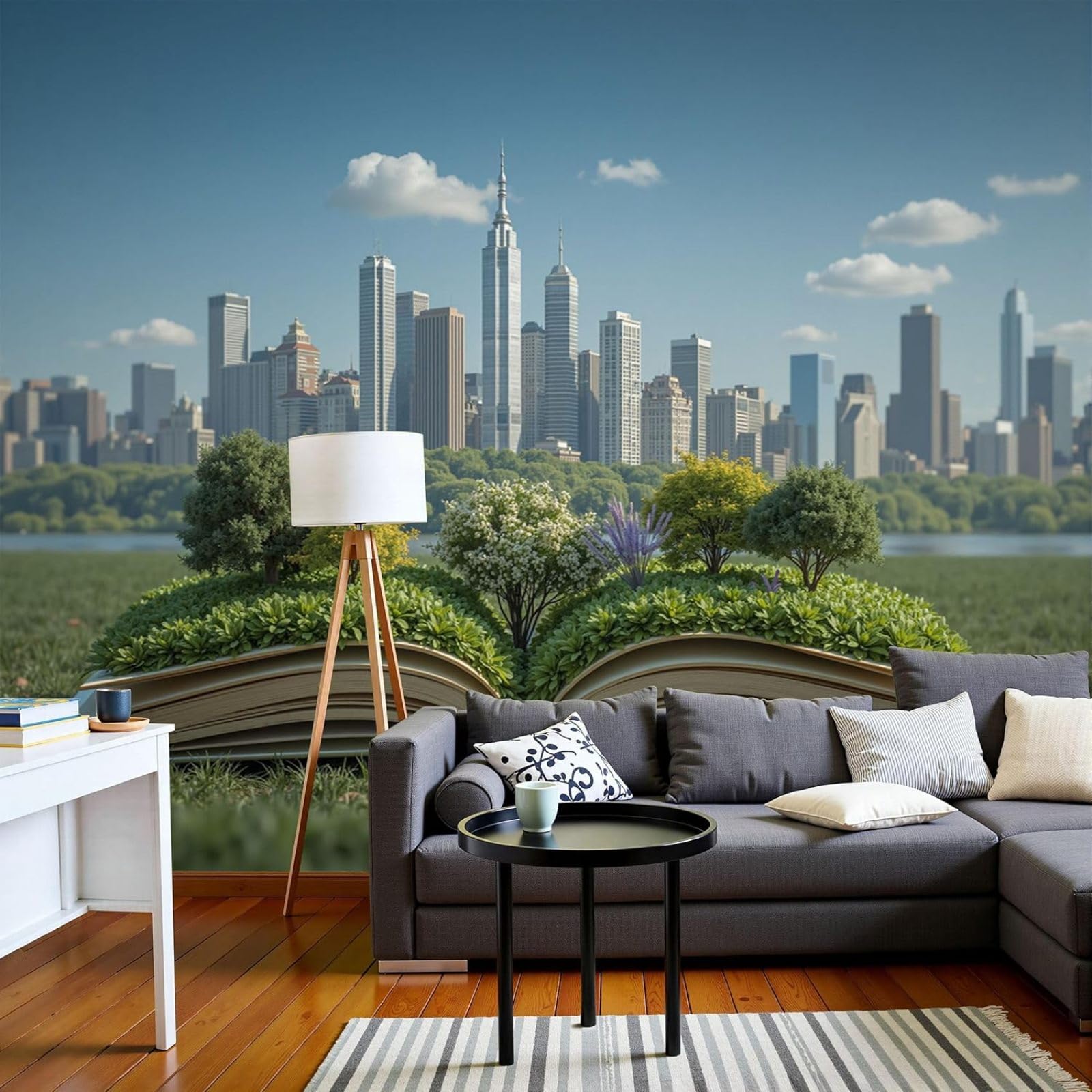 kfjhgbdshhj Photo Wallpaper 3D Effect Fantasy Books Trees Non-Woven Poster Modern City Non-Woven Wallpaper Green Living Room Bedroom Picture,250cmx175cm Stickers - Frameless Painting - Poster