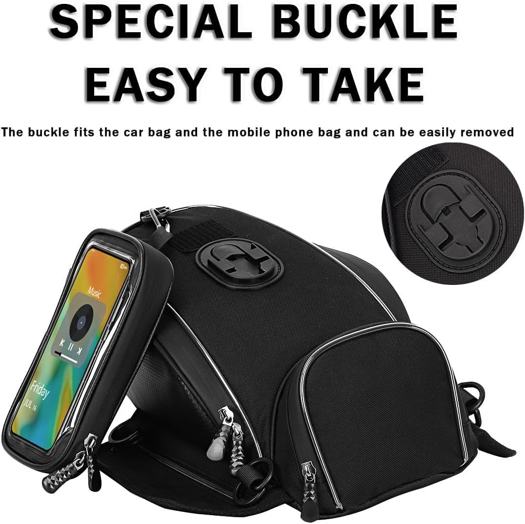Sacoche de Réservoir Moto pour Kawasaki Eliminator 450, Étanche Magnétique Sac Bagage Sacoche Fenêtre Écran Tactile