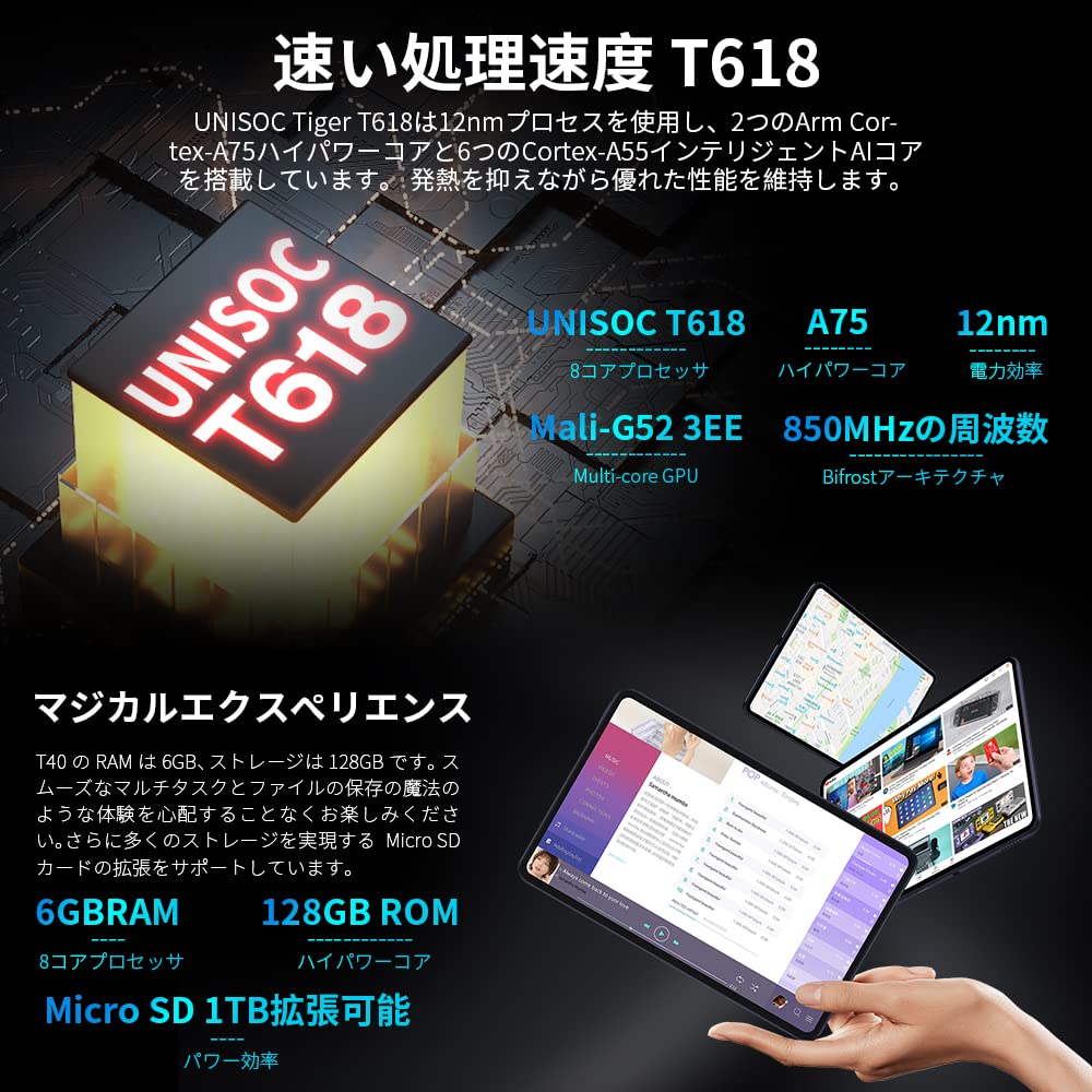 Amazon.co.jp: TECLAST T40 タブレット 10.4インチ,Androidタブレット