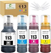 113 Pigment Ink Bottle Replacement for Epson 113 Compatible with Epson EcoTank ET-5150/ET-5170/ET-5800/ET-5850/ET-5880/ET-16150/ET-16650/ET-16600/ET-M16600/ET-16680/ET-M16680 (4 pack)