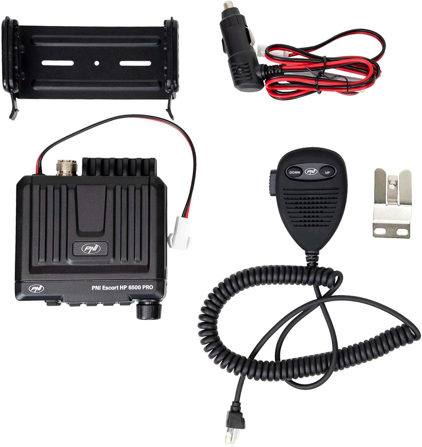 CB radio station PNI Escort HP 6500 PRO, multi-standard, VOX, NRC, 4W, AM-FM, 12V, SQ, ASQ, cigarette lighter plug included