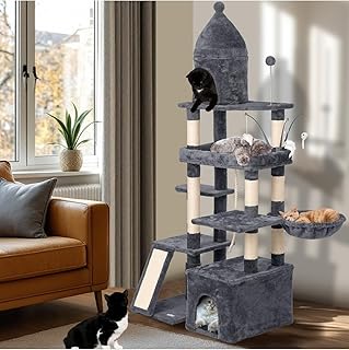Sponsored Ad - BELLIVUE Large Cat Tree Tower for Large Cats, Cat Scratching Post, Self Grooming Post, Interactive Cat Toy...