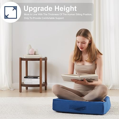 Miniatura 6 de 2 almohadas de espuma de alta densidad para el suelo, almohadas grandes mejoradas para adultos, cojín de suelo para exteriores con funda suave