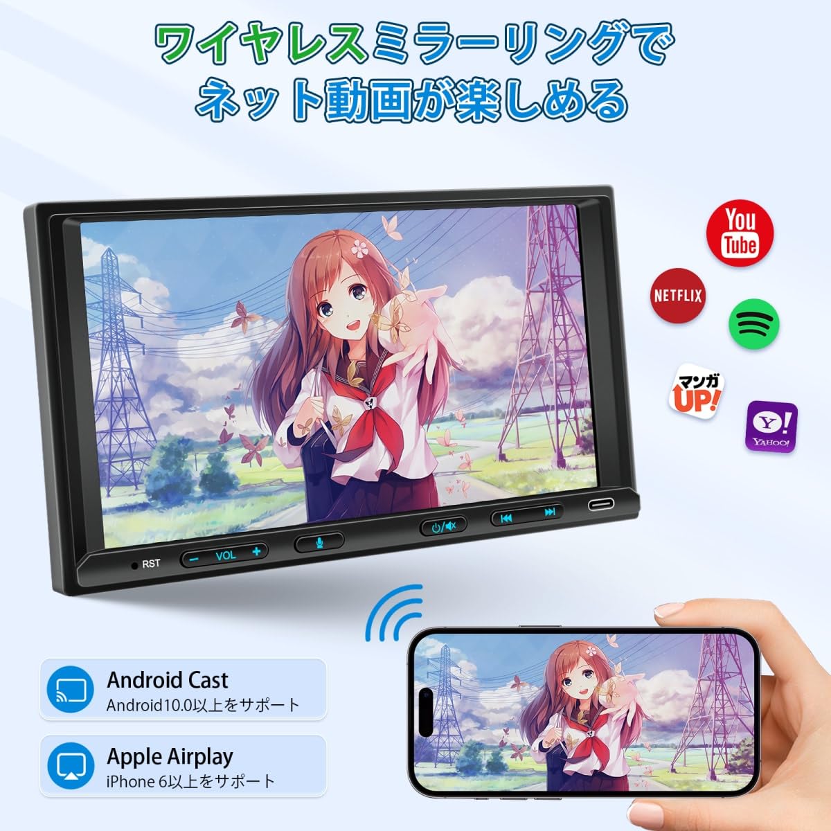 Amazon.co.jp: 2DIN ディスプレイオーディオ、7インチナビ 無線CarPlay