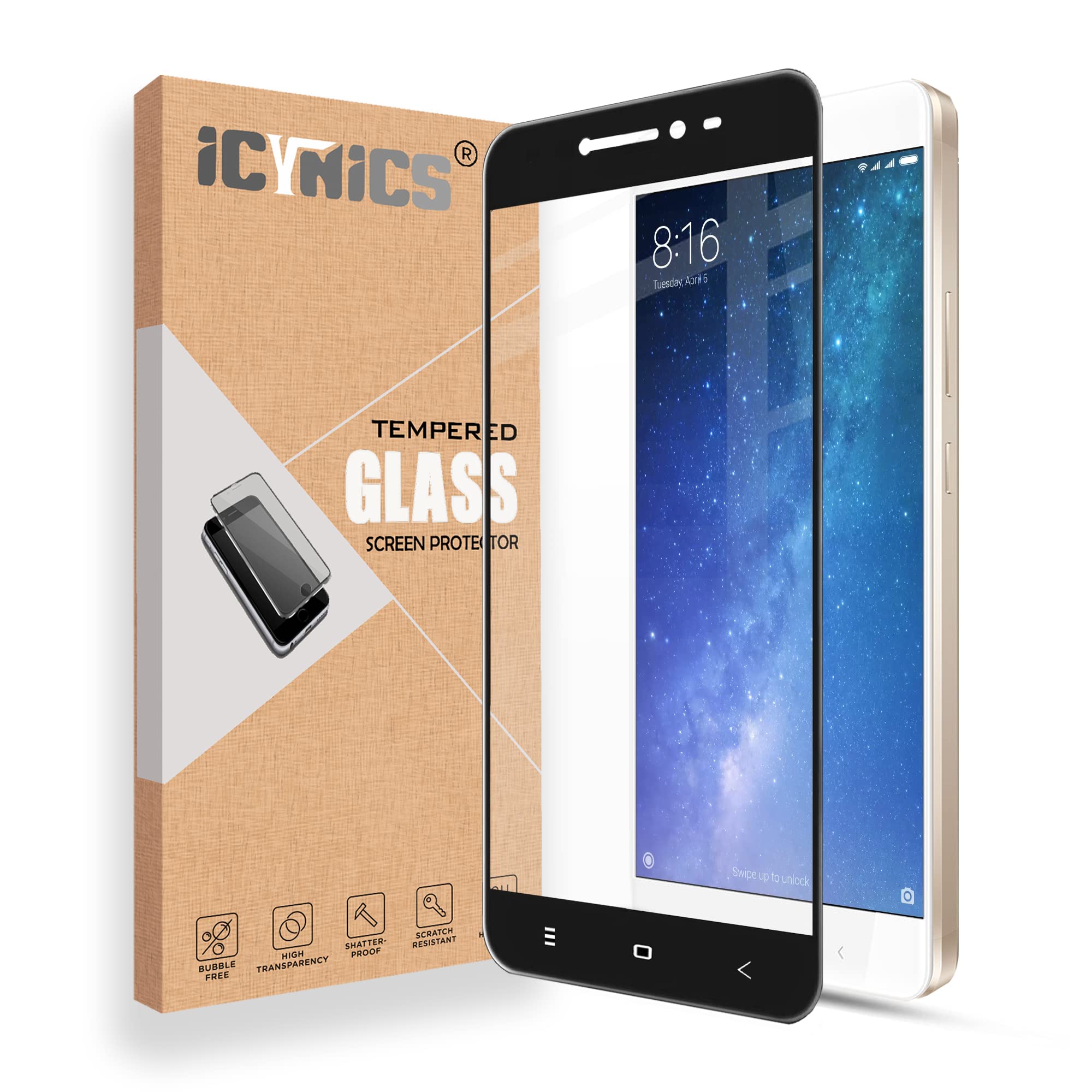 ICYNICS 11D Tempered Glass for Mi Max 2 HD Clear, Bubble-Free, Anti-Scratch with Edge to Edge Full Screen Coverage & Easy Installation (Pack of 1) (B0BYDYJNH4) Amazon Price History, Amazon Price Tracker