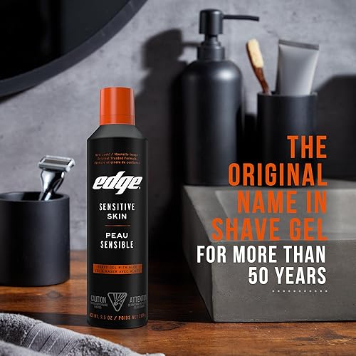Miniatura 5 de Edge Gel de afeitado para hombres, 9.5 onzas, paquete de 2 gel de afeitado para hombre con aloe, gel de afeitar para hombre con crema de afeitar
