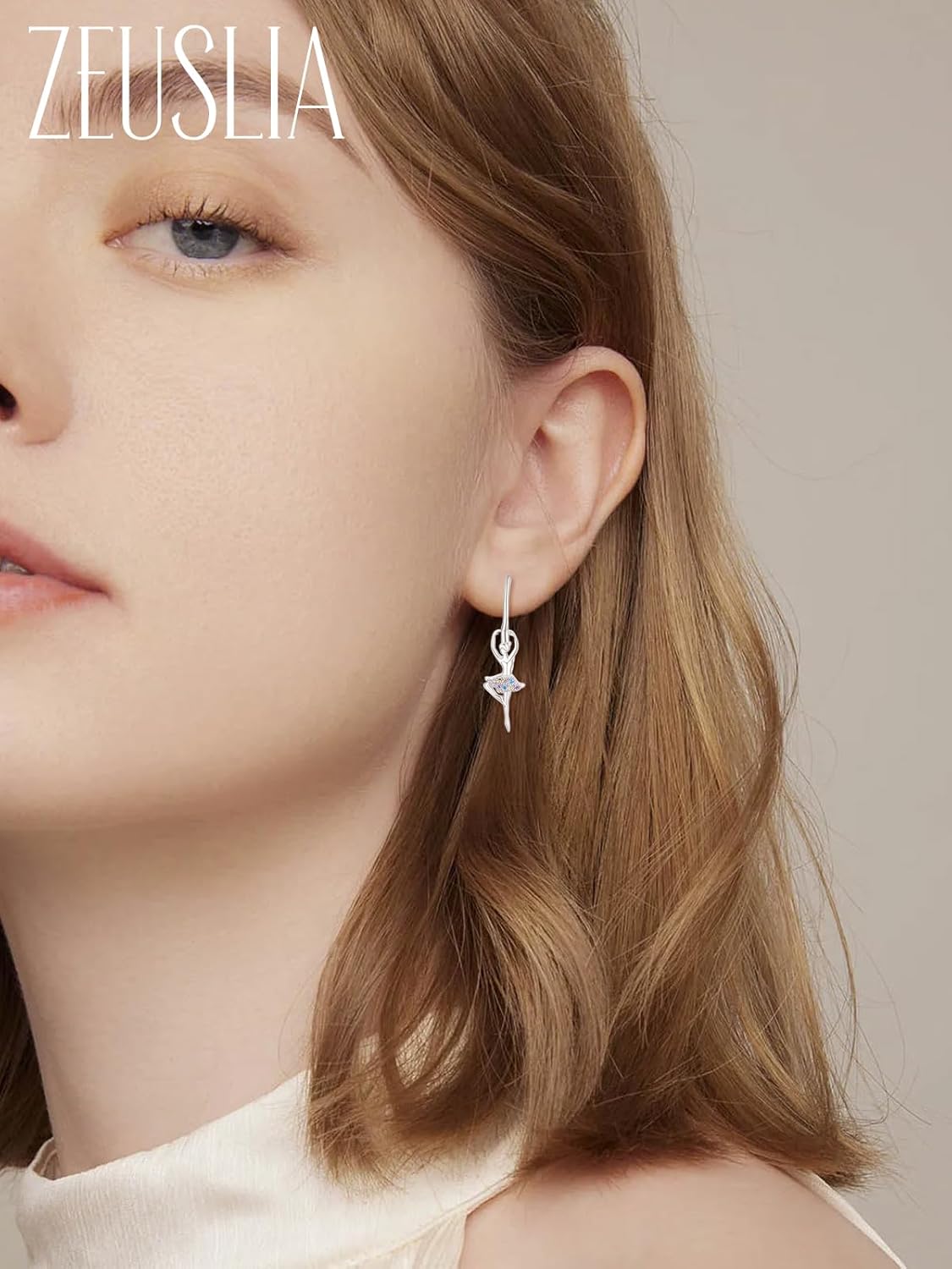 Ballet Earrings for Women,925 Sterling Silver Ballerina Earrings for Daughter,Anniversary Birthday Gifts for Daughter Girlfriend Teenager