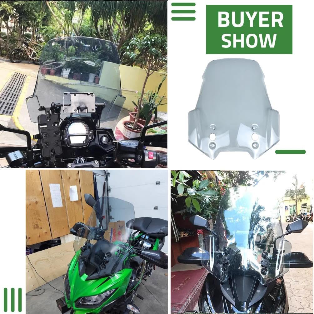Parabrisas Delantero para 1000 Y 650 (2015-2018), Deflectores De Aire, Motor Parabrisas Motocicleta Carenado(Light Smoke)
