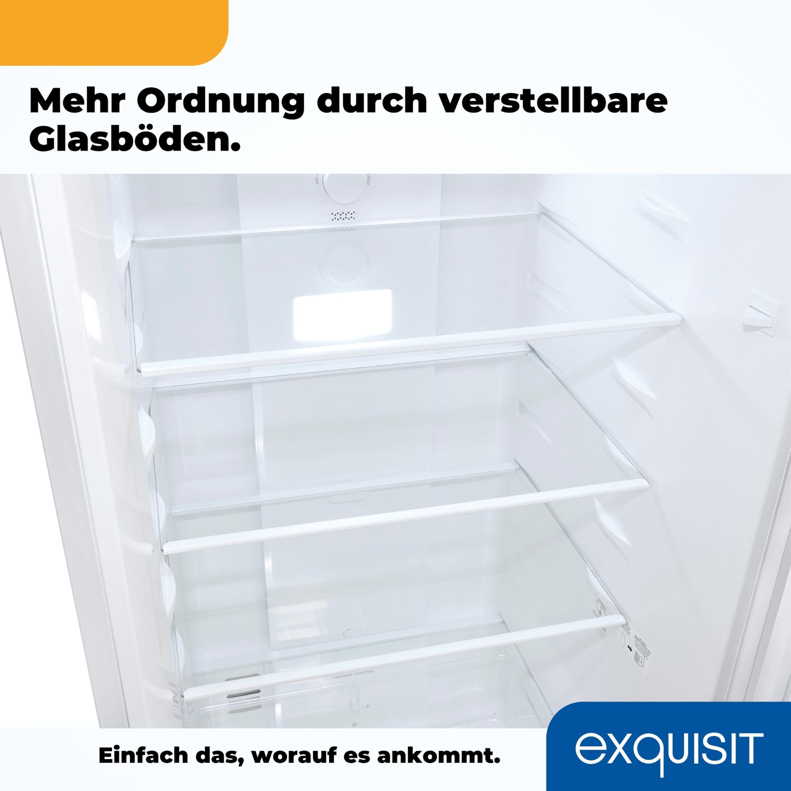 Exquisit Kühl-Gefrierkombination No-Frost 253 L, Klasse C, Weiß | Freistehend, 4-Sterne-Gefrierfach, wechselbarer Türanschlag, 39 dB(A), LED-Beleuchtung, höhenverstellbare Füße