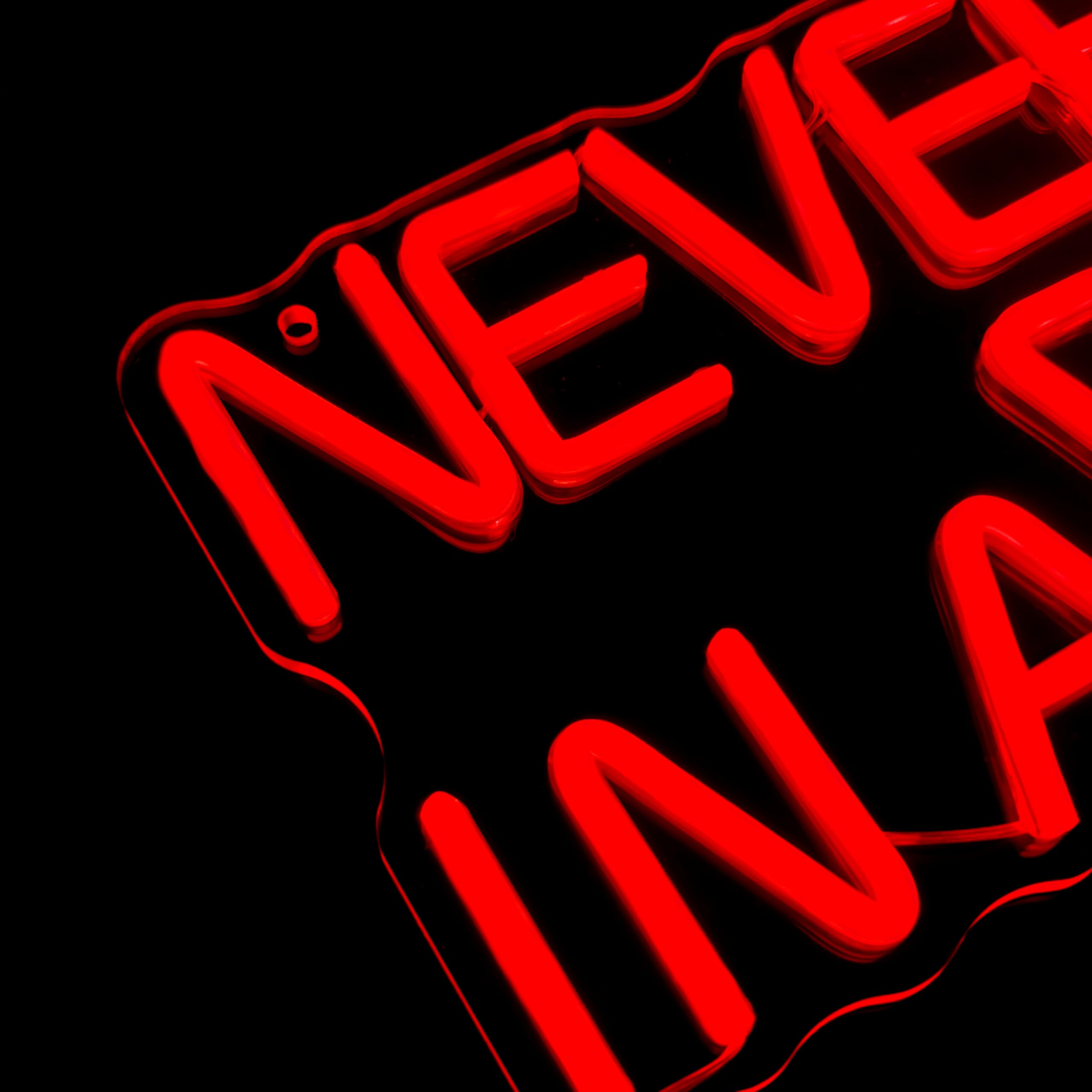 Letrero de neón Never Late in a V8, luz de neón para decoración de garaje, letrero de neón LED de cueva de hombre, luz de pared de garaje mecánico, letrero de neón regulable alimentado por USB para