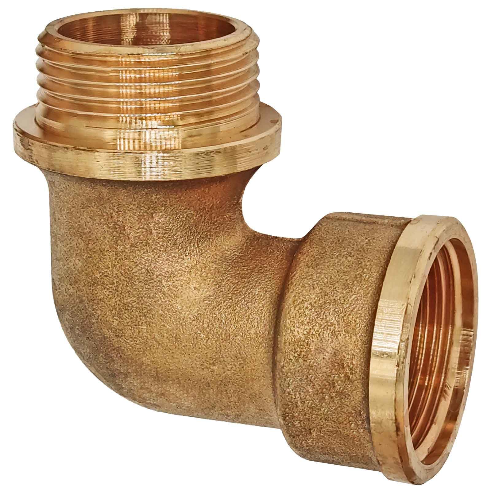 Produktbild von MegaHaustechnik 90° Winkel 1 1/2 Zoll IG – V4A Edelstahl, DN40, Für Trinkwasser, Gewindefitting, Inox