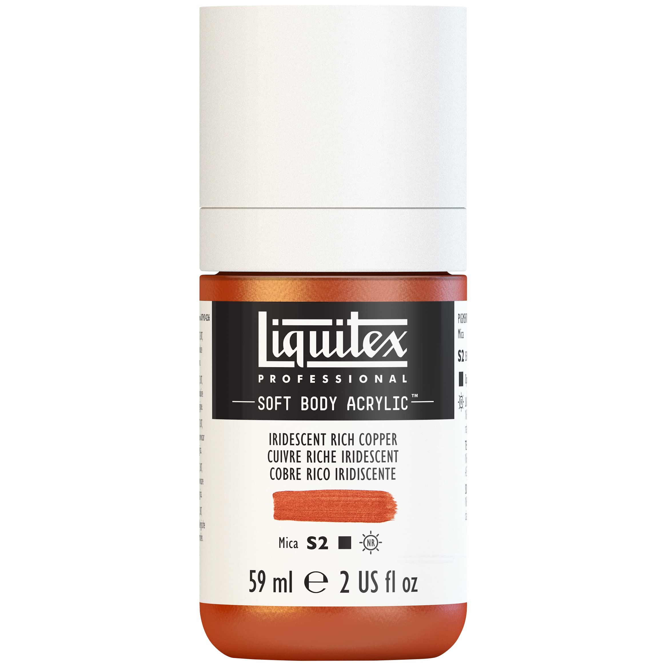 Liquitex 1959230 Professional Acrylic Paint Soft Body - Artist Paint in Creamy Opaque Consistency, High Pigmentation, Lightfast and Ageing Resistant, 59 ml Bottle - Iridescent Rich Copper — image 1