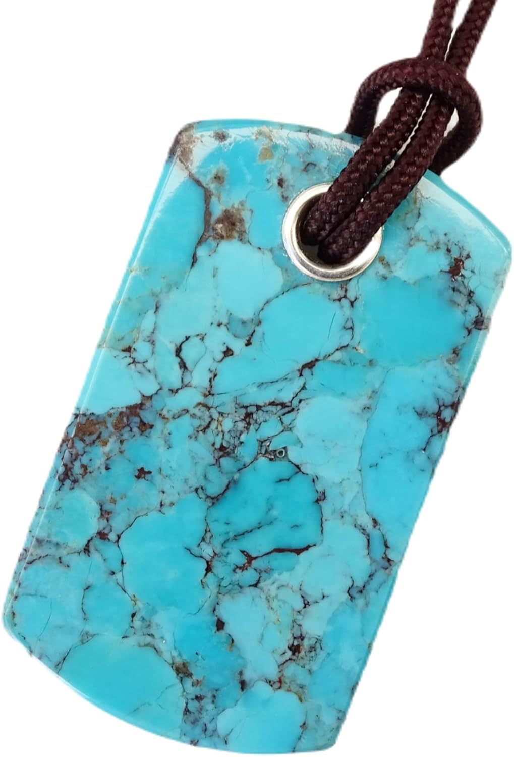 adjustable turquoise necklace for men and women, turquoise dog tag pendant unique gift
