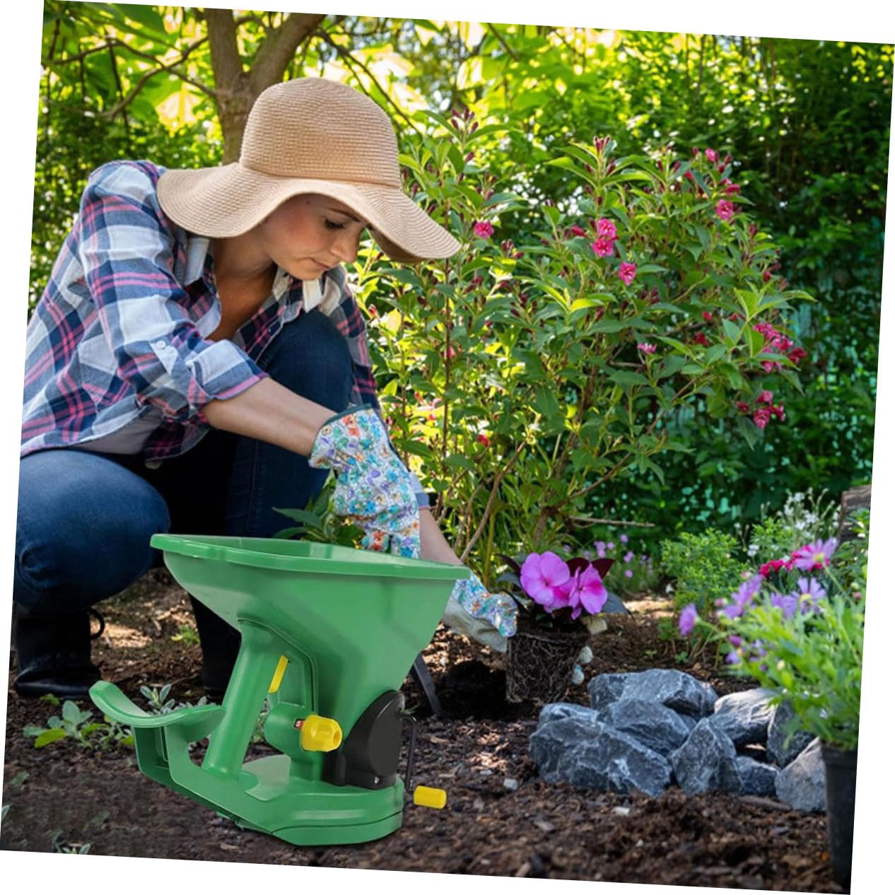 Handkurbel-saatstreuer Für Garten Und Landwirtschaft Tragbarer Handstreuer Mit Einstellbaren Einstellungen Für Präzise Samenverteilung Und Umweltfreundlichem Design