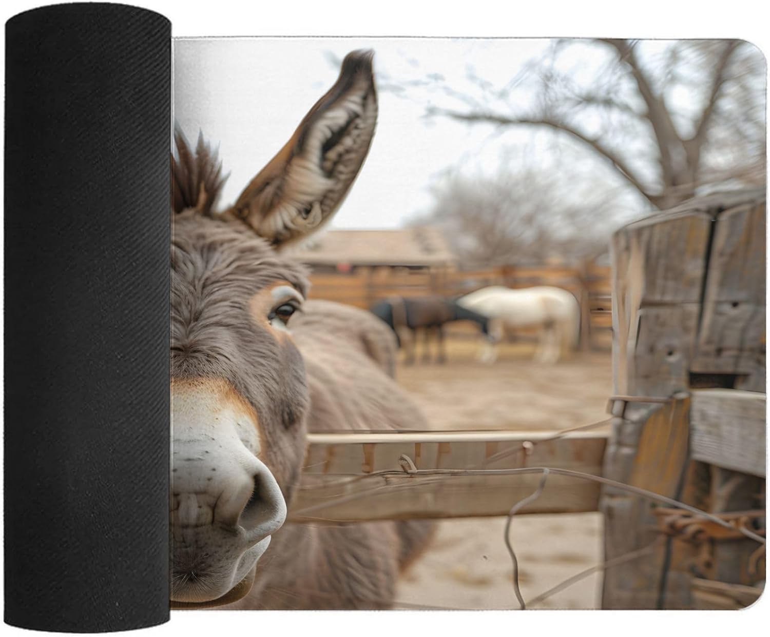 XXL Gaming Mouse Pad Animal Donkey XXL Gaming Mouse Pad Large Desk Mat Protector for Desktop, Anti-Slip Rubber Extended Computer Keyboard Mat Writing Pad Mousepad for Work Office, 15.7*35.4 In,B-1751