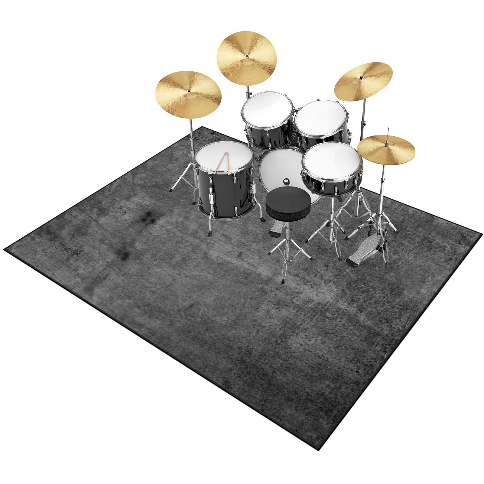 Tappeto Batteria Antiscivolo, Tappeto Insonorizzato per Batterie Elettroniche, Tappeti Rettangolari per Batterie Elettroniche Rullante Acustica Snare Drum Strumenti Musicali 300 x 200 cm