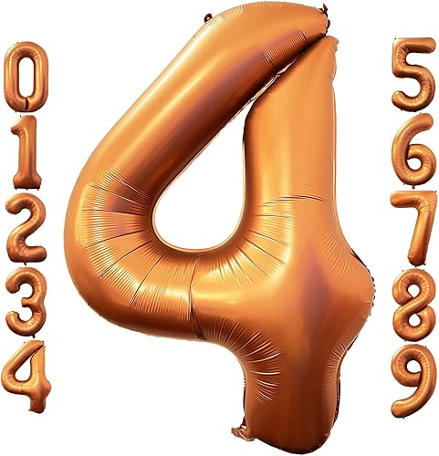 Lovoir Globo naranja número 4 de 40 pulgadas, tamaño grande, de papel de aluminio de mylar de aluminio de Mylar de color amarillo azafrán para