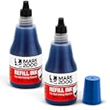 Mark 2000 Self-Inking Refill Ink - 2 Pack - Blue - 25cc (0.9oz)