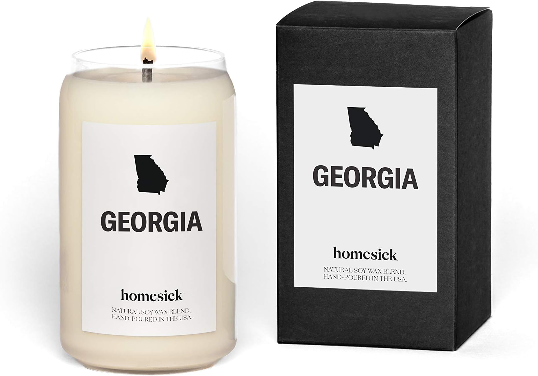 HomesickPremium Scented Candle, Georgia - Scents of Peach, Water Lilies, 13.75 oz, 60-80 Hour Burn, Natural Soy Blend Candle Home Decor, Relaxing Aromatherapy Candle
