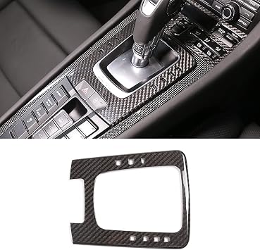 Central Control Multimedia Button Decorative Frame Storage Box Cover For Porsche 718 2016 2017 2018 2019 / 911 2012 2013 2014 2015 2016 2017 2018 Real Carbon Fiber Interior Accessories style A