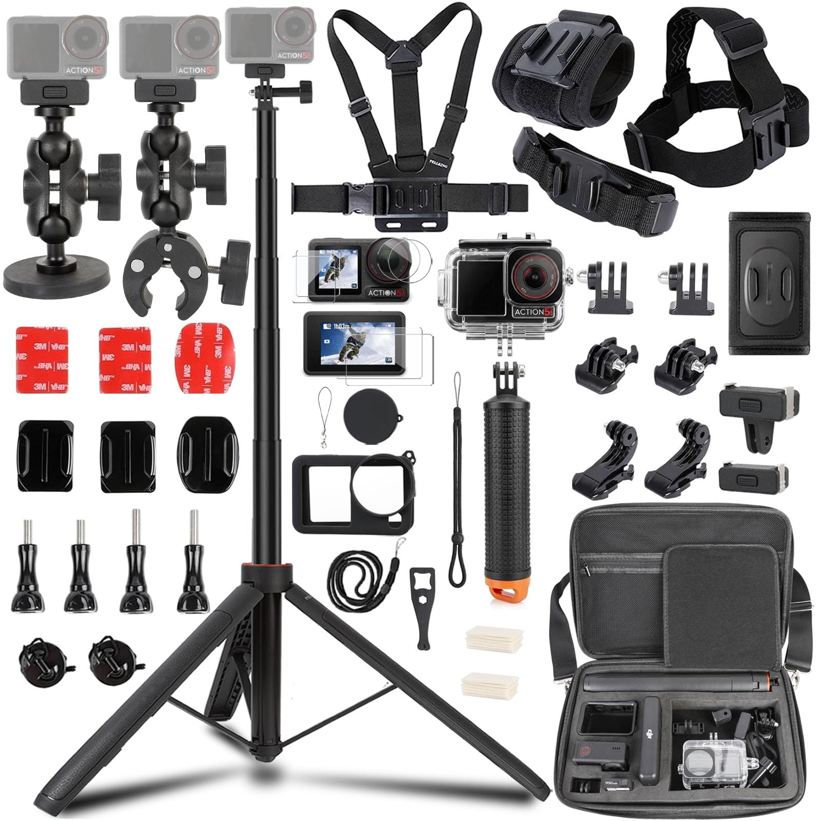 54'' Selfie Stick Tripod & Case Accessories Kit for Osmo Action 5pro/4/3 | Included Case…