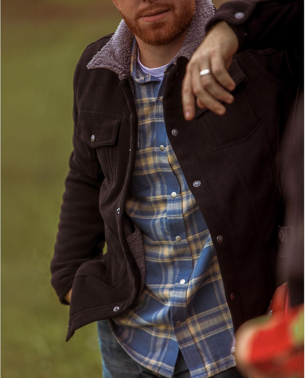 Outback Trading Company Men's Cotton Plaid Shirt - Long Sleeve Button-Down Western Shirt w/Chest Pockets & Adjustable Cuffs - Image 3