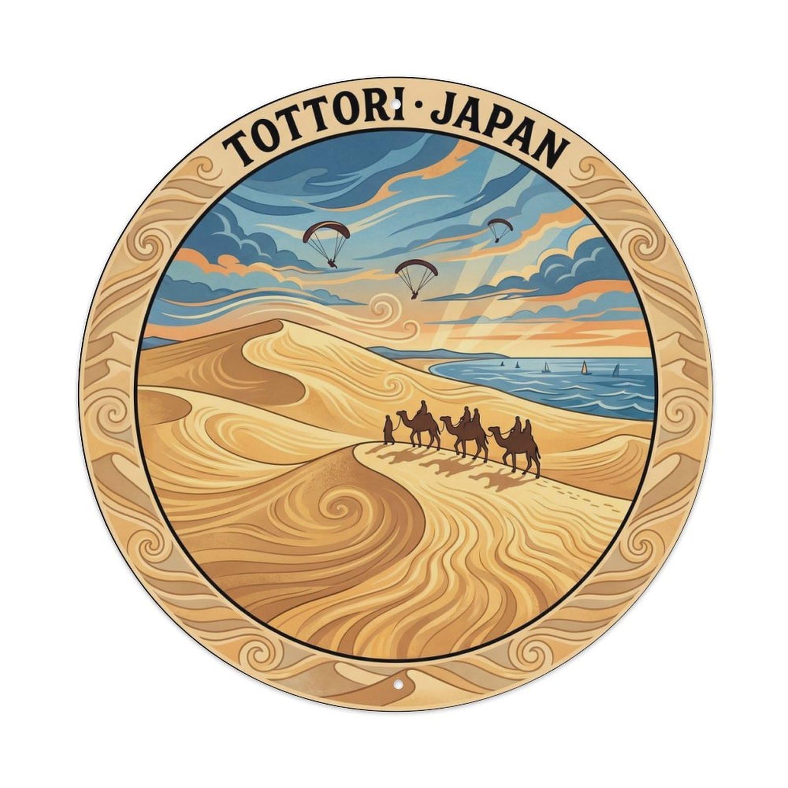 Tottori Sand Dunes Camel Sea Wind Wildlife Travel Metal Tin Sign