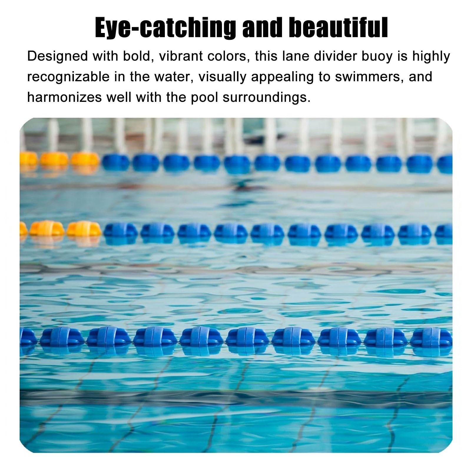 Corde de séparation de piscine de sécurité avec flotteurs, séparation des eaux profondes/peu profondes, kit de ligne sphérique pour la sécurité de la piscine, barrière flottante pour zones de piscine