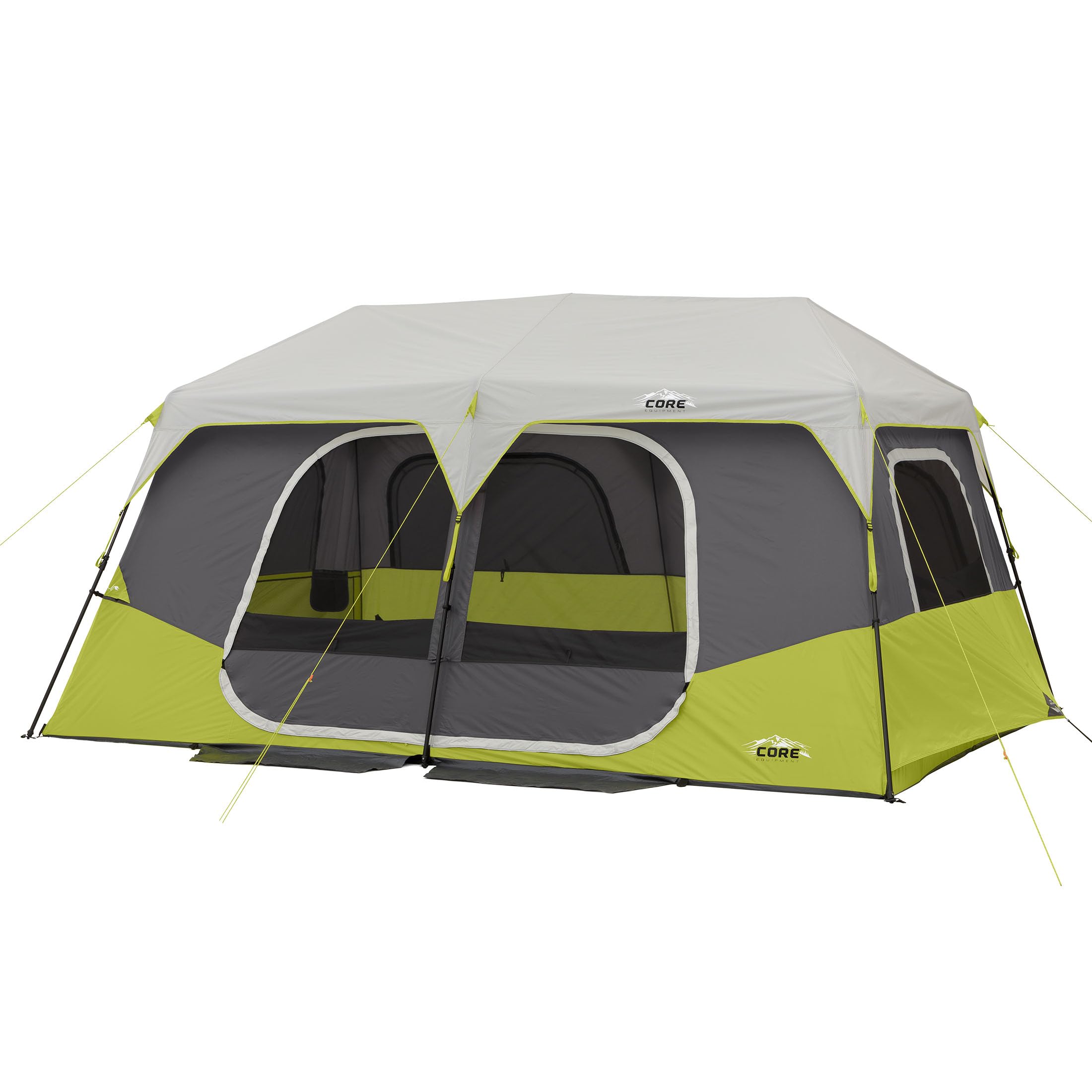 CORE Large Multi Room Tent for Family with Full Rainfly for Weather and Storage for Camping Accessories | Portable Huge Tent with Carry Bag for Outdoor Car Camping