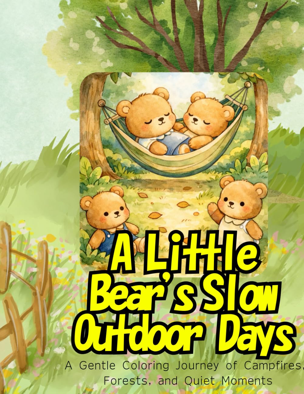 A Little Bear’s Slow Outdoor Days: A Gentle Coloring Journey of Campfires, Forests, and Quiet Moments (adult coloring book for women)