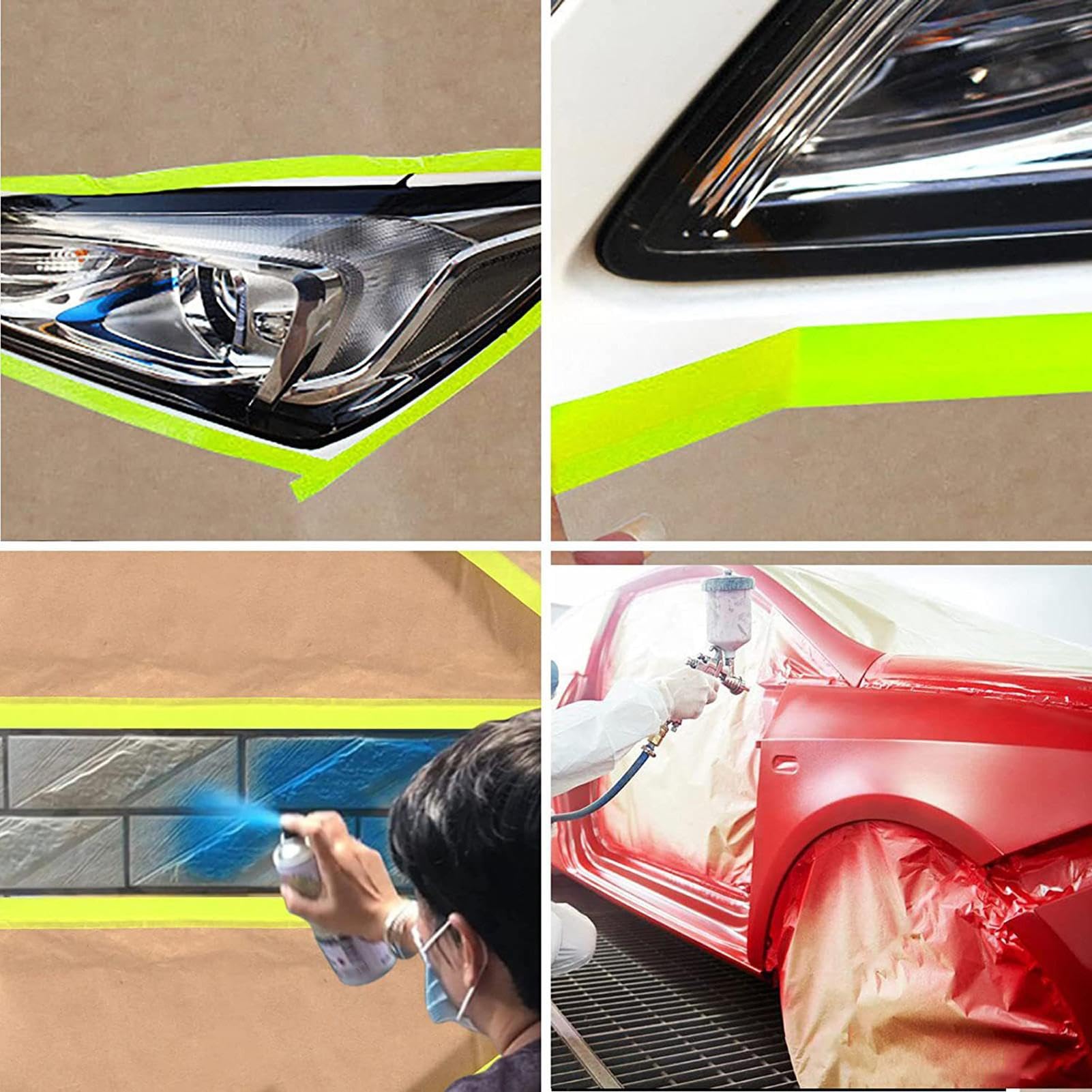 Rollo de papel de pintura automotriz - Revestimiento protector de pintura | en aerosol | Suministros de mantenimiento de automóviles para sedán, furgoneta, camión, SUV, autocaravana, cinta de