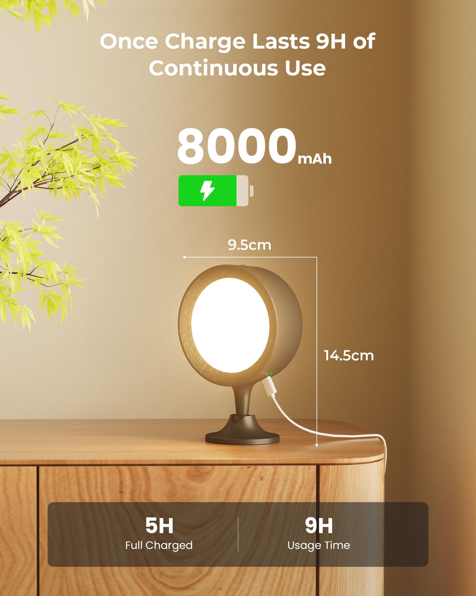 FULEN Applique da Parete da Interno, Lampade da Parete LED con 18 Modalità di Colore Dimmerabile, Controllo Touch e Telecomando, Applique LED Girevole a 360° Senza Fili per Camera da Letto e Soggiorno