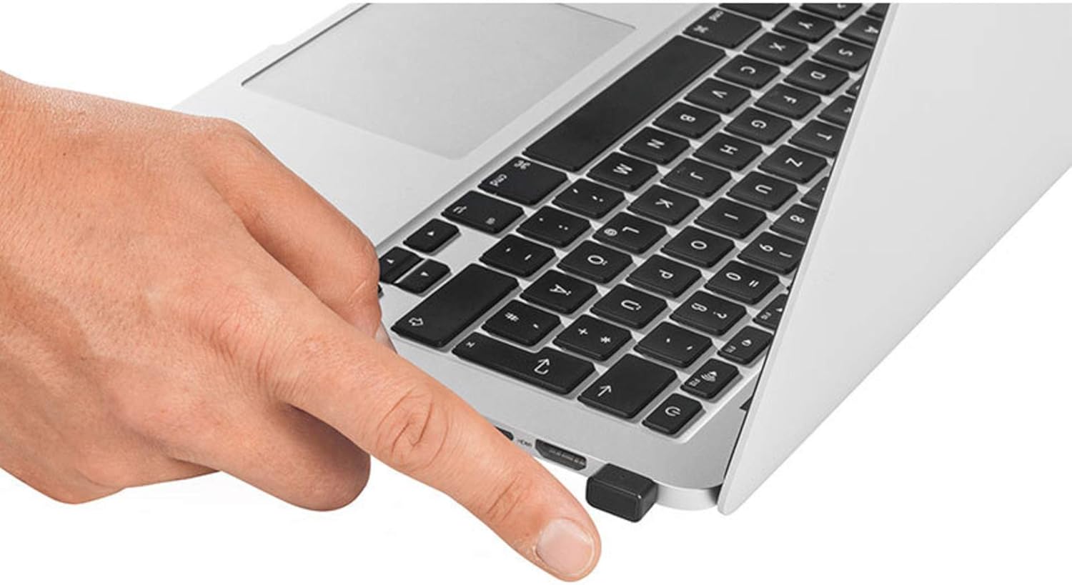 User placing finger on FeinTech FPS00200 for login