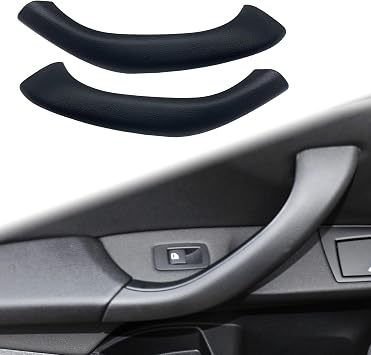 Interior Front Door Pull Panel Handle Cover Driver Passenger Side Pair Replacement Kit for BMW X1 F48 2016-2019, X2 F39 2018-2019 Inner Armrest Black, 2pcs Left+Right